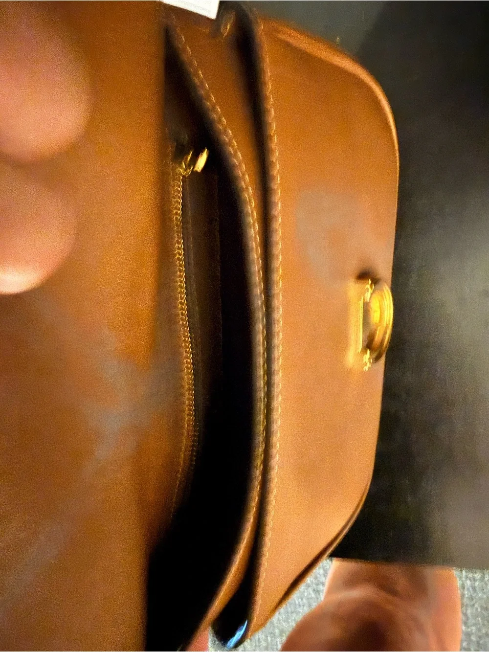 Tory Burch James Tan Leather Saddle Bag with Gold Hardware
